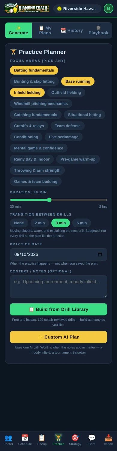 The practice planner form